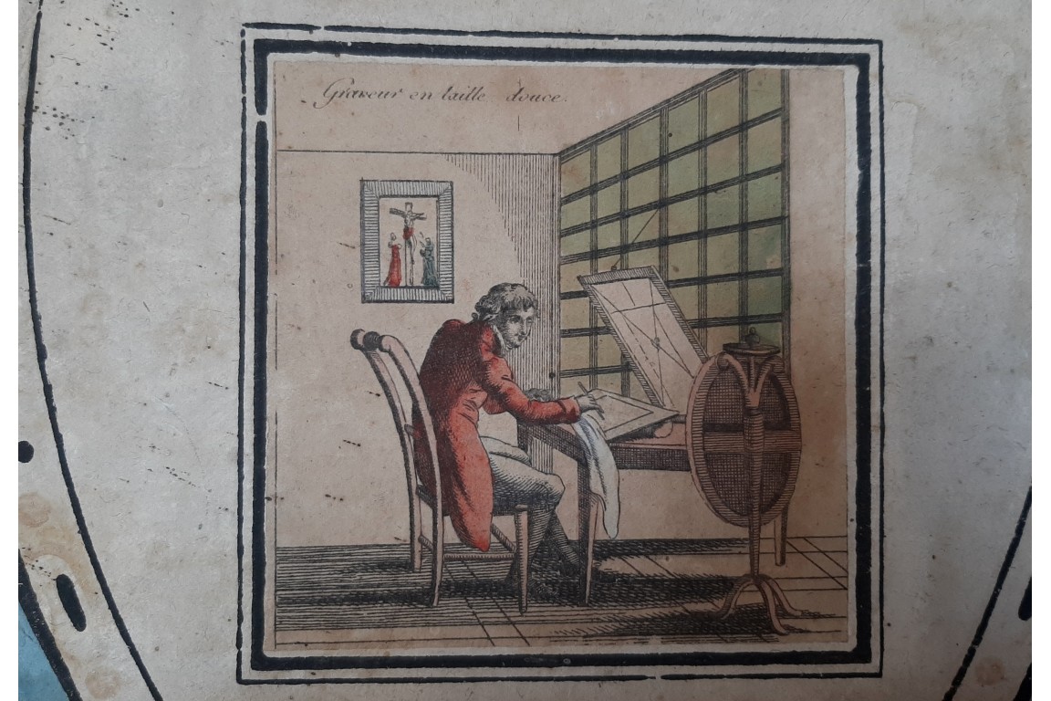 The engraver, fixed fan, circa 1813