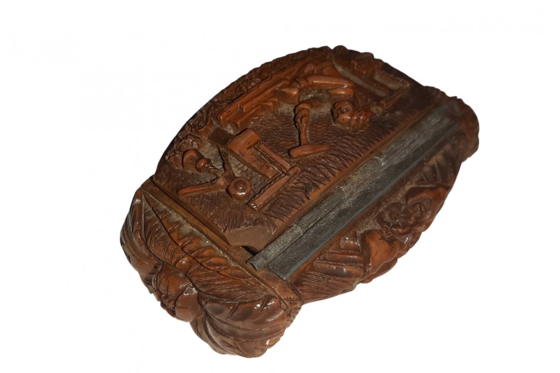 The carpenter, folk art snuffbox, early 19th century