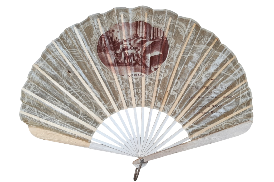 Agate masons, early 20th-century advertising fan