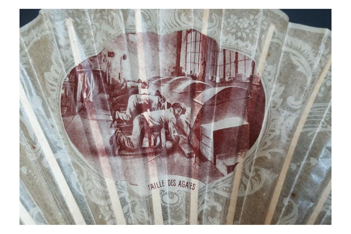 Agate masons, early 20th-century advertising fan