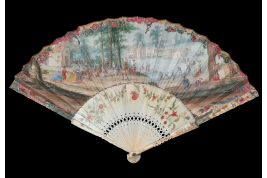 Le travail à la campagne, éventail vers 1730-40