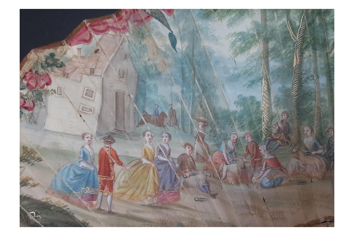 Le travail à la campagne, éventail vers 1730-40