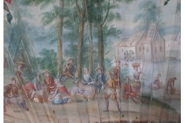Le travail à la campagne, éventail vers 1730-40