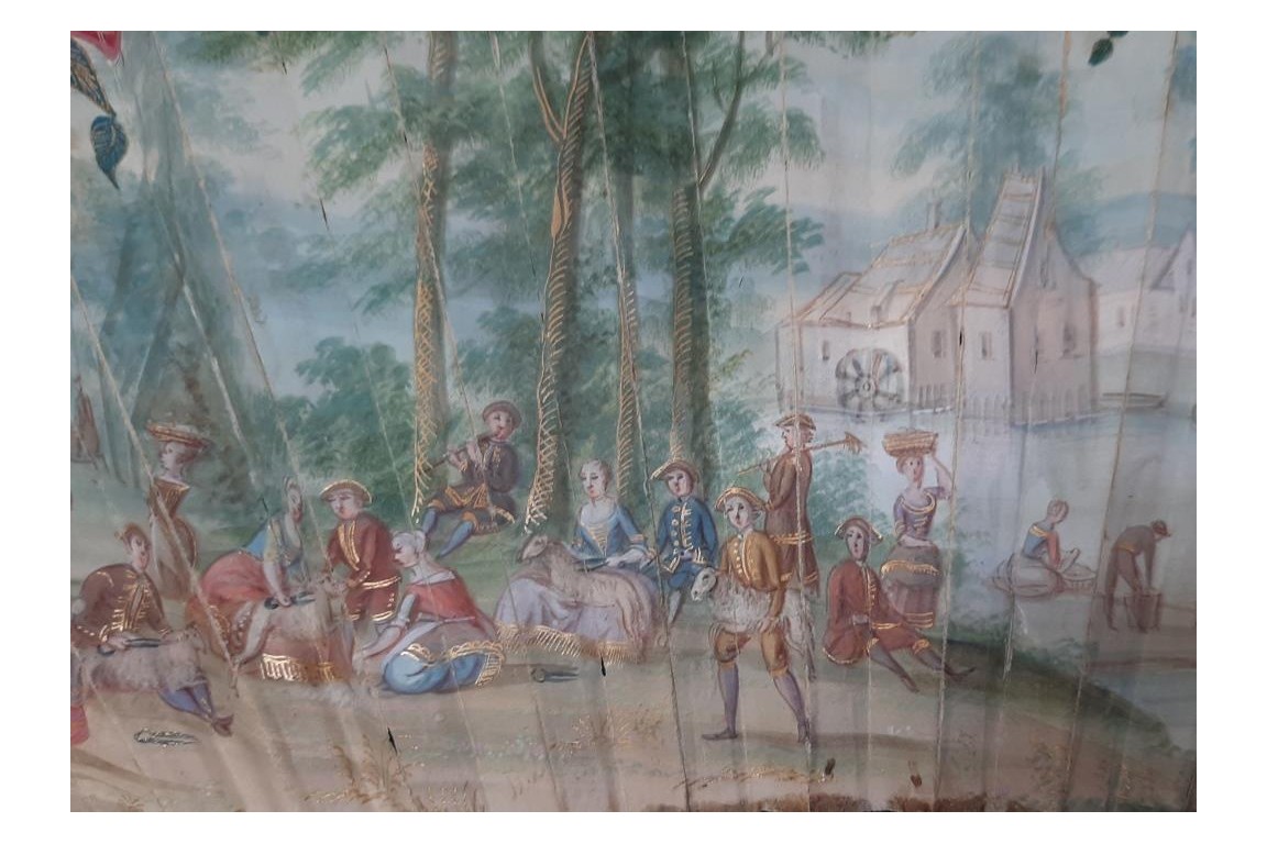 Le travail à la campagne, éventail vers 1730-40
