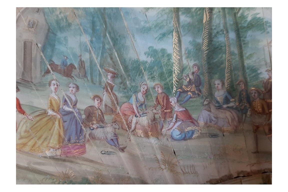 Le travail à la campagne, éventail vers 1730-40