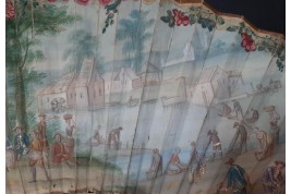 Le travail à la campagne, éventail vers 1730-40