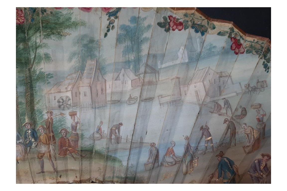 Le travail à la campagne, éventail vers 1730-40