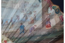Le travail à la campagne, éventail vers 1730-40