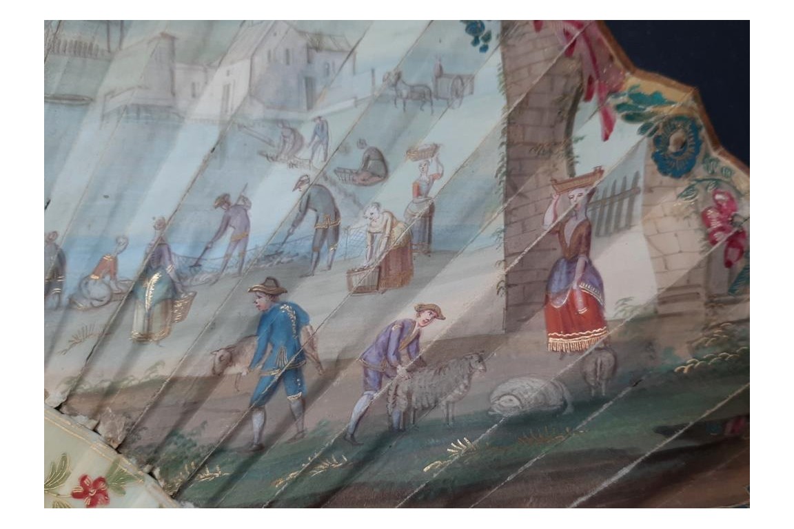 Le travail à la campagne, éventail vers 1730-40