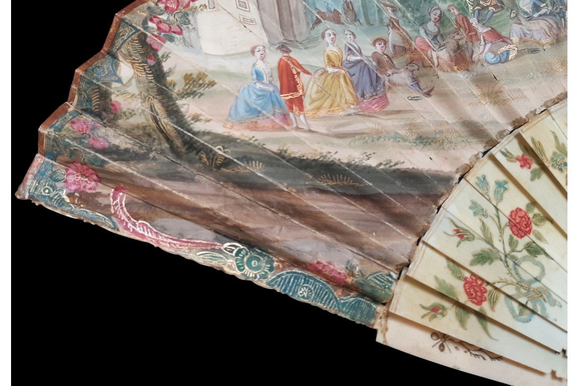 Le travail à la campagne, éventail vers 1730-40