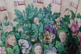 La famille royale de Hanovre au château de Marienburg, éventail de Franz Theyer vers 1880-90