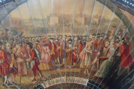 La 1ère Fête de la Fédération et les Droits de l'Homme, éventail fin XIXè siècle