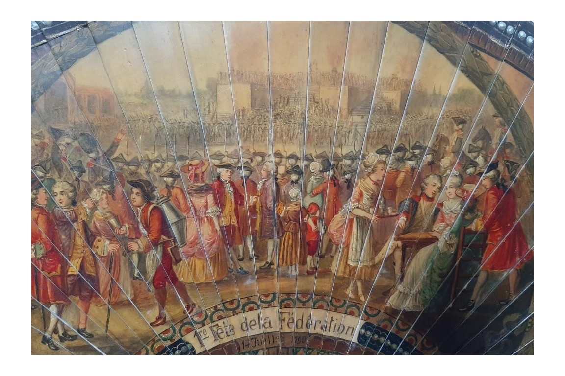 La 1ère Fête de la Fédération et les Droits de l'Homme, éventail fin XIXè siècle