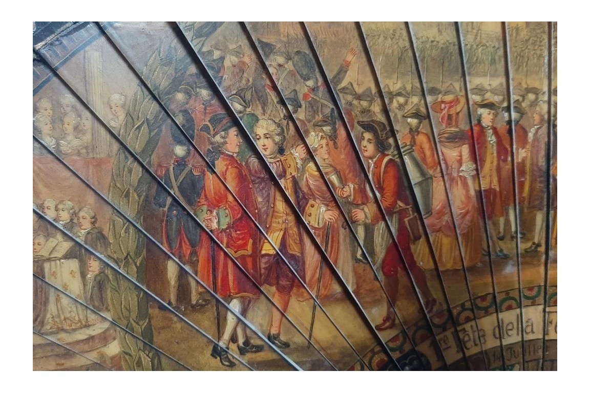 La 1ère Fête de la Fédération et les Droits de l'Homme, éventail fin XIXè siècle