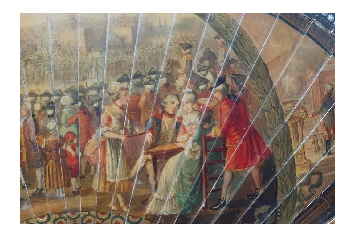 The first Fete de la Federation and Declaration of the Rights of Man, a late 19th-century fan