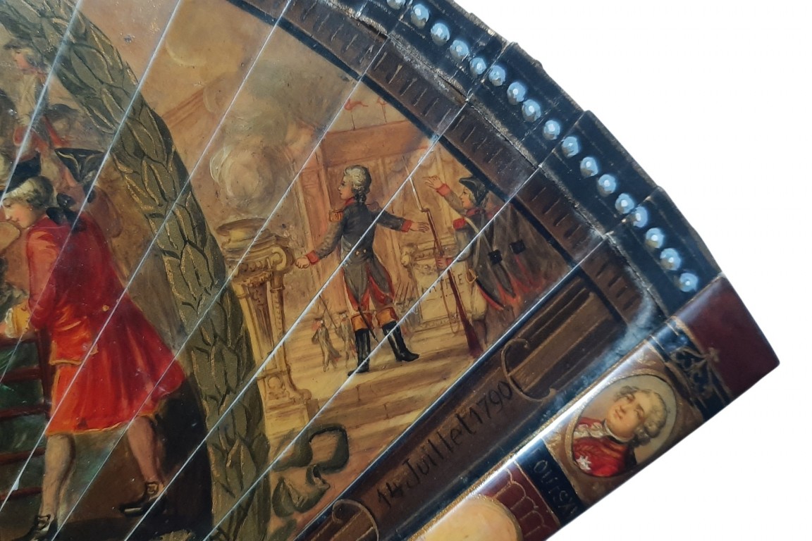 La 1ère Fête de la Fédération et les Droits de l'Homme, éventail fin XIXè siècle