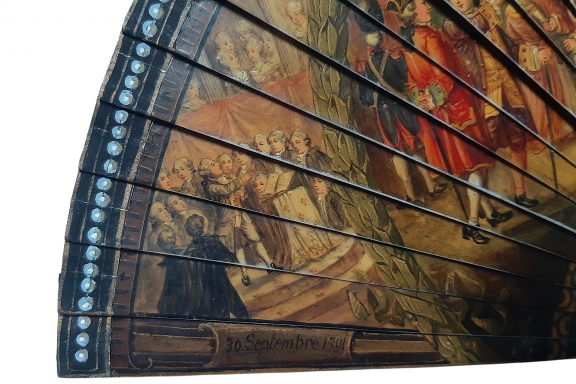 La 1ère Fête de la Fédération et les Droits de l'Homme, éventail fin XIXè siècle