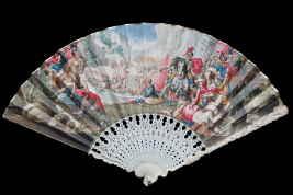 La bataille d'Arbélès, éventail vers 1700-1720