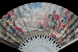 La bataille d'Arbélès, éventail vers 1700-1720