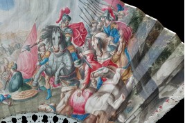 La bataille d'Arbélès, éventail vers 1700-1720