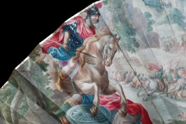La bataille d'Arbélès, éventail vers 1700-1720