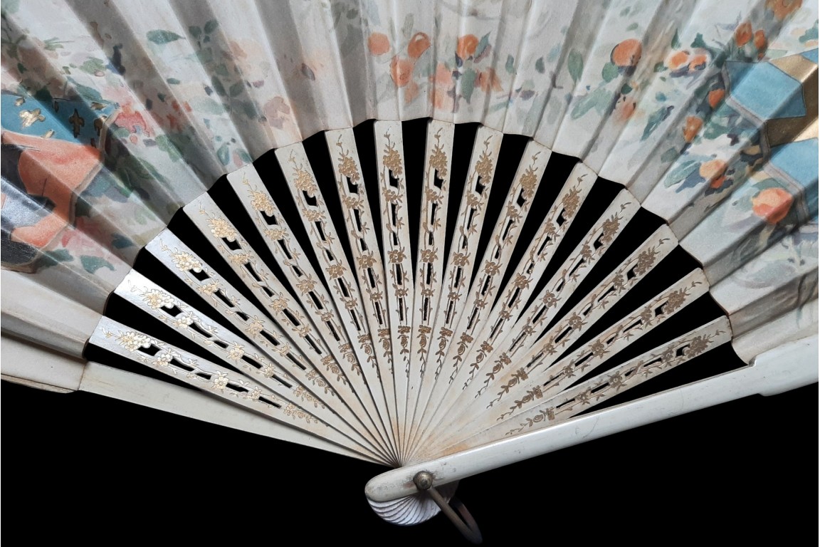 Souvenir of the Russian fleet’s visit to France, programm fan after Louise Abbéma, 1893