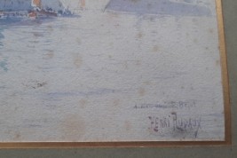 The Russian fleet in Toulon in October 1893, watercolour by Henri Rudaux
