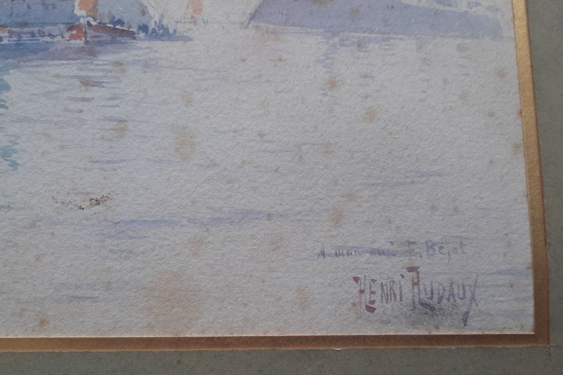 The Russian fleet in Toulon in October 1893, watercolour by Henri Rudaux