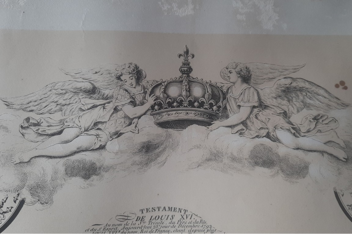 Testament et dernières paroles de Louis XVI, calligramme vers 1847-51