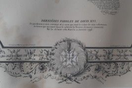 Testament et dernières paroles de Louis XVI, calligramme vers 1847-51