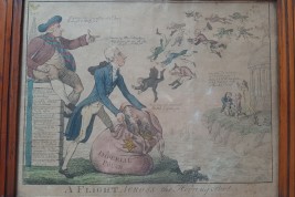 Le démantèlement du Parlement Irlandais en 1800-1801. Gravure satirique.