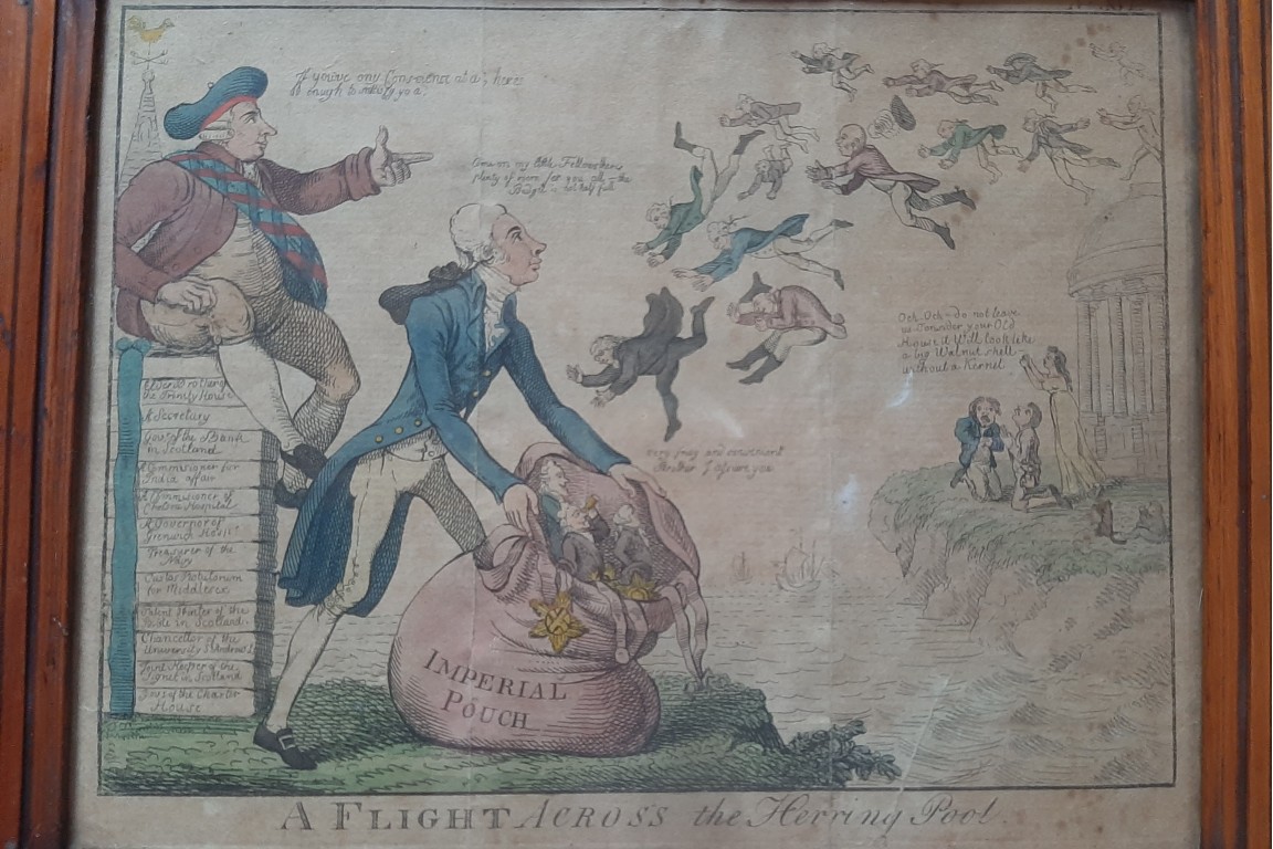 Le démantèlement du Parlement Irlandais en 1800-1801. Gravure satirique.