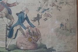 The abolition of the Irish Parliament in 1800–1801. Satirical engraving.