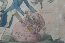 The abolition of the Irish Parliament in 1800–1801. Satirical engraving.