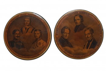 Les grandes figures de l'unification italienne, tabatière vers 1850