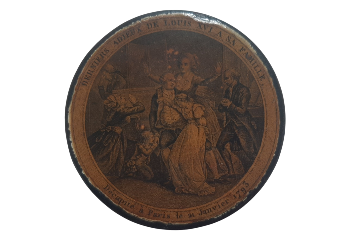 Les adieux de Louis XVI à sa famille en 1793, tabatière