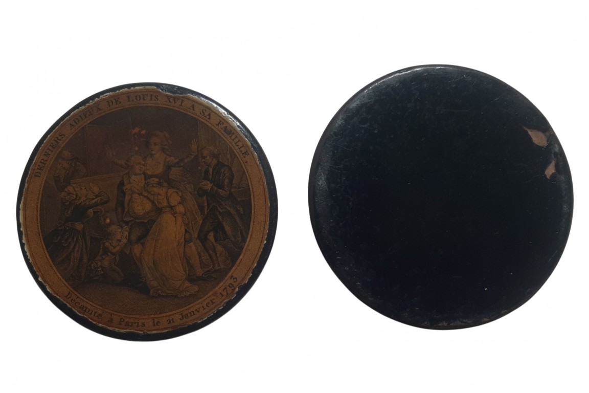 Les adieux de Louis XVI à sa famille en 1793, tabatière