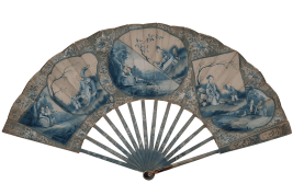 White & blue or West & East. fan circa 1770