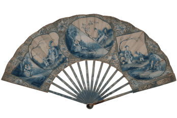 White & blue or West & East. fan circa 1770