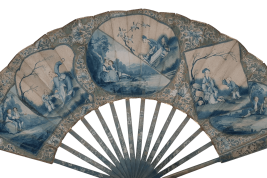 White & blue or West & East. fan circa 1770