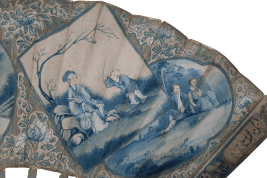 White & blue or West & East. fan circa 1770