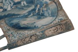 White & blue or West & East. fan circa 1770