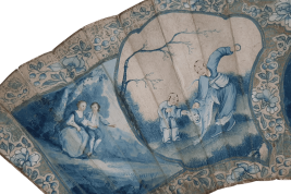 White & blue or West & East. fan circa 1770