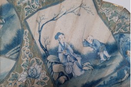 White & blue or West & East. fan circa 1770
