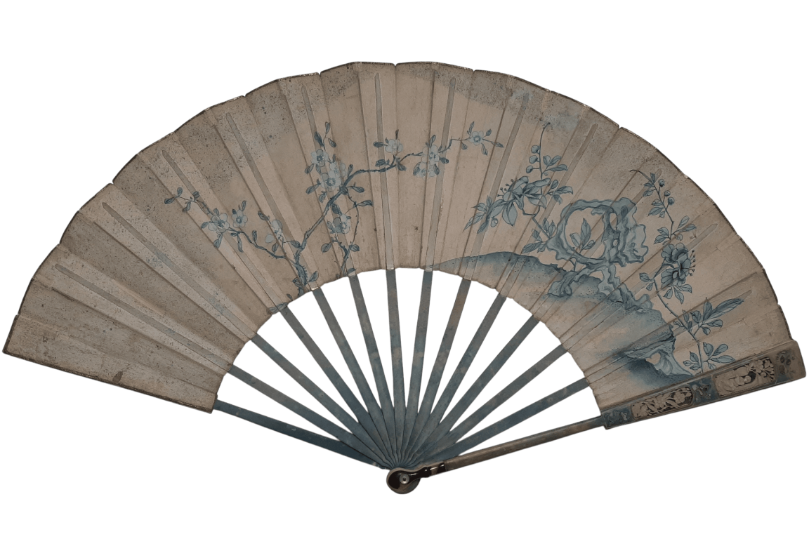 White & blue or West & East. fan circa 1770