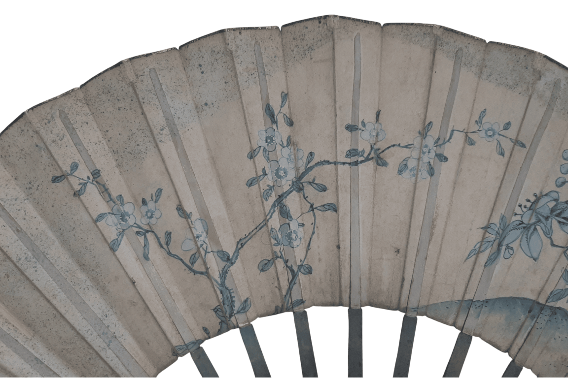White & blue or West & East. fan circa 1770