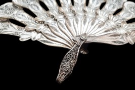 Blue silver, fan circa 1900