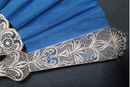 Blue silver, fan circa 1900