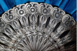 Blue silver, fan circa 1900