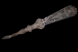 Blue silver, fan circa 1900